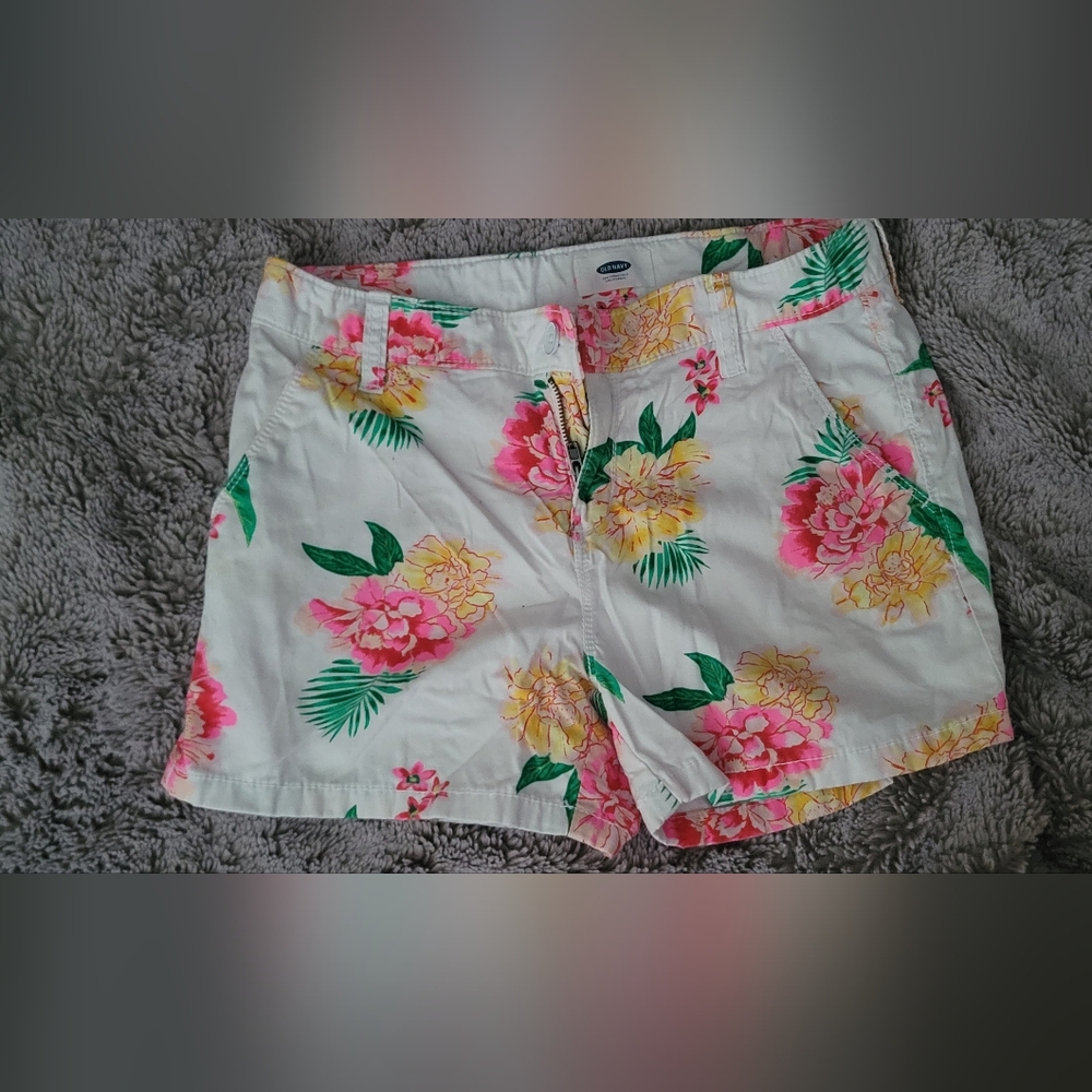 Old Navy Kids Floral Shorts - Pink and Yellow